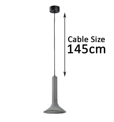 Lampada a Sospensione - Circolare - SCURO - Cemento - per E14