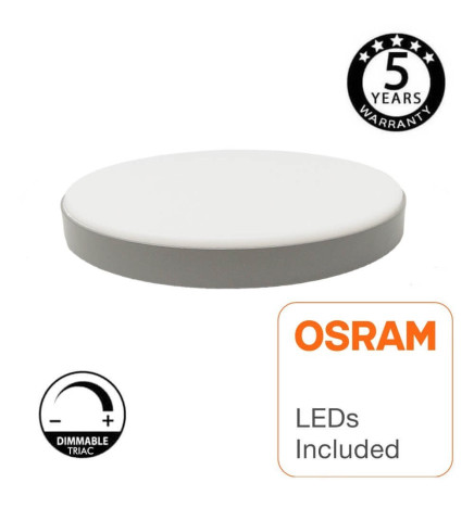 24W overflate LED taklampe OSRAM Chip - DRAMMEN - Sølv