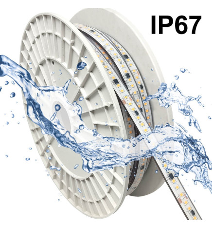 LED-Remsor 220V | 140xLED/m | 20m | SMD2835 | 2566Lm/M| 19W/M | IP67 | Skär var 10 cm