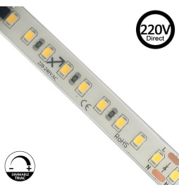 Ruban LED 220V | 120xLED/m | 20m | SMD2835 | 1450Lm/M | 14W/M | IP67 | Corte cada 10cm