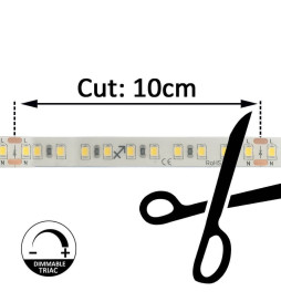 Tira LED 220V | 120xLED/m | 20m | SMD2835 | 1540Lm/M | 14W/M | IP67 | Corte cada 10cm