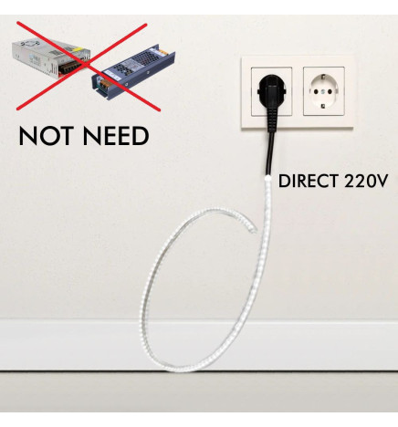 LED-Streifen 220V | 140xLED/m | 20m | SMD2835 | 2566Lm/M| 19W/M | IP67 | Schneiden Sie alle 10 cm