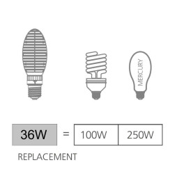 LED Lamp bulb 36W BRIDGELUX E27 - 167 Lm  - High Resistance