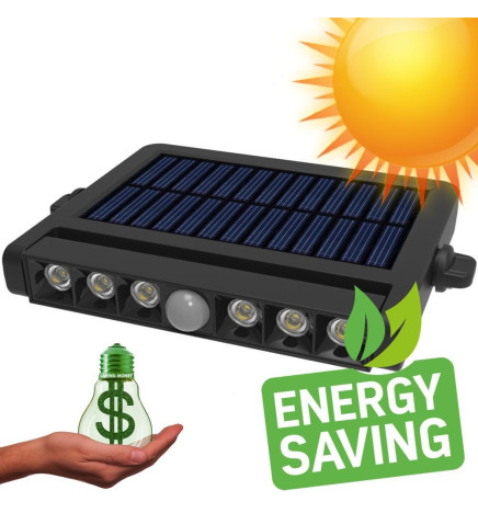 Solar LED-spotlight - justerbar - 5W - Bevægelsessensor - 4000K