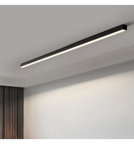 Aluminum Profile- Black - POSTDAM - UGR17 Micro Prism Diffuser -2 Meters - Batten + Pendant