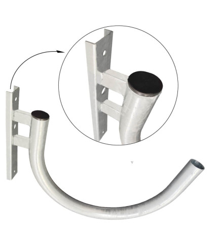 Support incurvé de Lampadaire - pour Colonne et Mur -  Acier Galvanisé - 1m.
