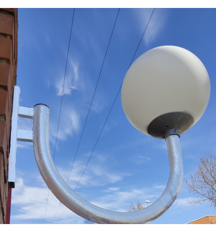 Curved bracket for street lamp - for Post and Wall - Galvanized Steel - 1m.