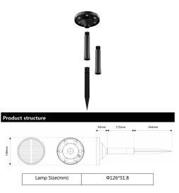 Pica solar de jardim  LED - GENK -  IP65  - CCT