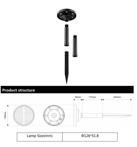 Faretto solare da giardino LED - GENK - IP65 - CCT