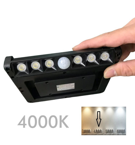 Projecteur Solaire LED orientable - 5W -Capteur de mouvement - 4000K