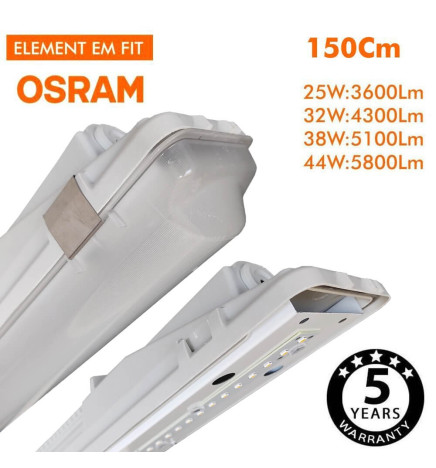 LED-valoputki integroitu -  44W-38W-32W-25W -  OSRAM Driver - 150cm
