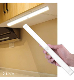 Pakkaus 2 - Magneettinen LED-kaappivalo - Liiketunnistin - Litiumparisto - USB-ladattava