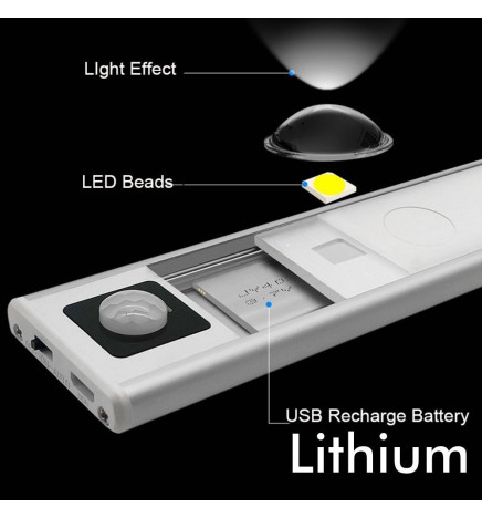 LED-Lampe - Wiederaufladbar mit Sensor - Lithium