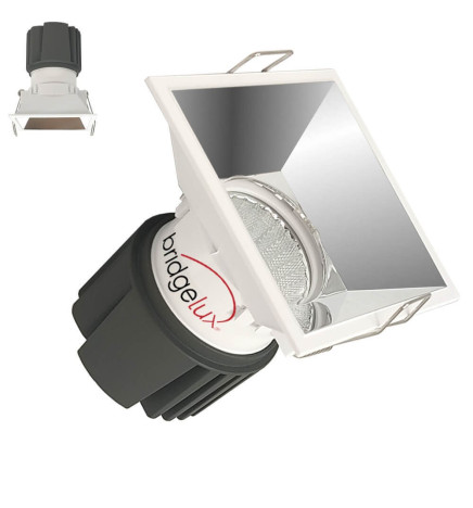 15W LED Downlight -  CHROME - SQUARE - CRI+92 - UGR13