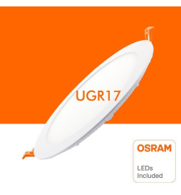 LED Downlight Slim Cirkulær 24W - UGR17 - OSRAM CHIP DURIS E 2835