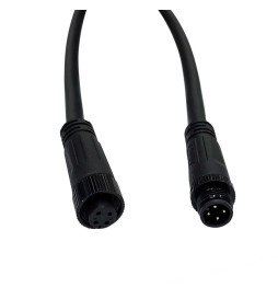 Vandtæt stikkabel 12V-24V - IP68 - M8 - Han - Hun
