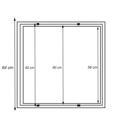 Innfelt ramme - 60x60 cm LED-panel