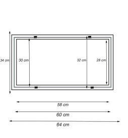 Upotettu runko - 30x60 cm LED-paneeli