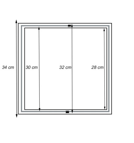 Innfelt ramme - 30x30 cm LED-panel