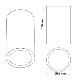 Aluminium Ceiling Light Black - GU10 LED - IP65