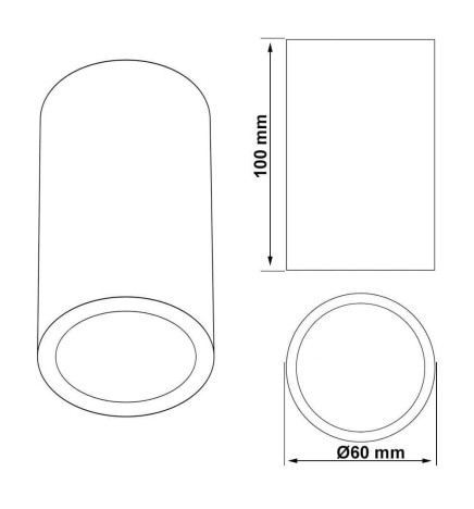 Applique Soffitto Alluminio Nero - GU10 LED - IP65