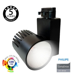 Foco LED 40W UPPSALA Negro PHILIPS Driver Carril Monofásico CRI+98