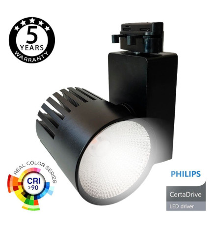 Spot LED 40W UPPSALA Noir PHILIPS Driver rail Monophasé CRI+98