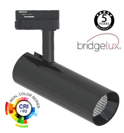 Foco LED 30W BERNA Cromo Negro para Carril Monofásico  DOB Driverless 24º