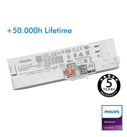 LED-drivrutin - Philips XITANIUM - för trefasspår XI 36W-42W/a0.9-1.05A 40V DS 3CW 240V - 5 års garanti