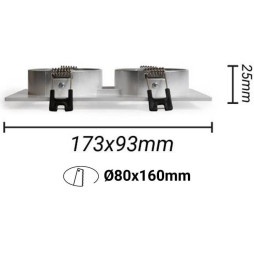 Einstellbarer Quadratischer Kreisring für  GU10