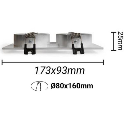 Housing Square Adjustable WHITE for GU10