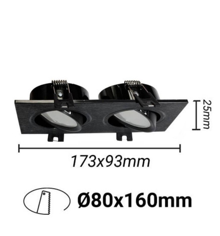 Anneau Marco BLANC - DOUBLE - orientable pour GU10