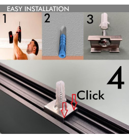 Lineær lampe LED - overflatetak  - NEW YORK SØLV - 0,5m - 1m - 1,5m - 2m - IP54