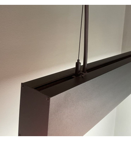 Lâmpada linear Pendente LED RGB+WITE  - MUNIQUE SLIM PRETO - 0,5m - 1m - 1,5m - 2m - IP54