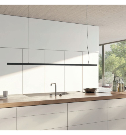 LED 56W Lineare - 2 metri - Nero - Striscia LED + Lampadario POSTDAM - UGR17