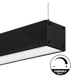 LED 72W Linear - 2 metros - Preto - Regua + Pendente POSTDAM - UGR17