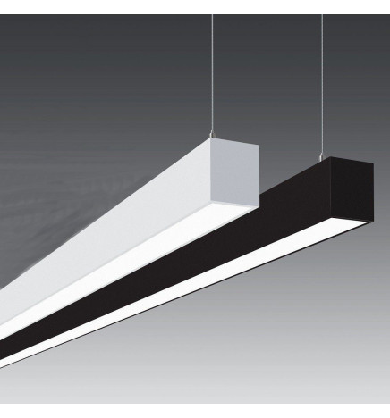 LED 56W Lineær - 2 meter - Svart - Strimmellys + POSTDAM Hengelampe - UGR17