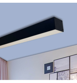 LED 56W Lineare - 2 metri - Nero - Striscia LED + Lampadario POSTDAM - UGR17