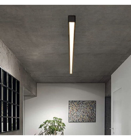 LED 72W Lineal - 2 metros - Negro - Regleta  + Colgante POSTDAM - UGR17