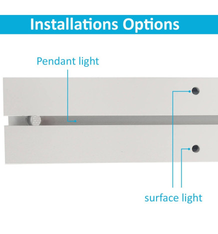 LED 56W Linjär - 2 meter - Svart - Ljuslist + POSTDAM Hänglampa - UGR17