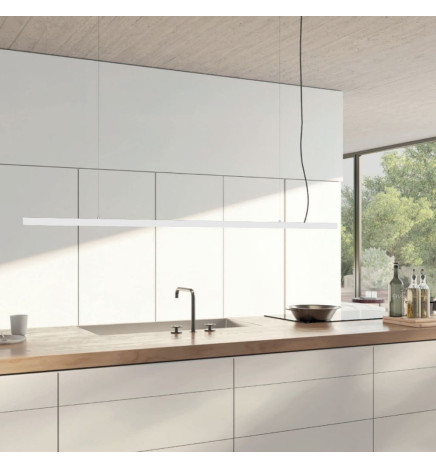 LED 72W Lineal - 2 metros - Negro - Regleta  + Colgante POSTDAM - UGR17