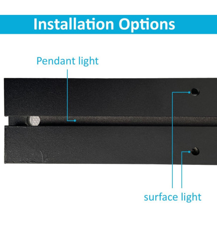 LED 56W Lineare - 2 metri - Nero - Striscia LED + Lampadario POSTDAM - UGR17