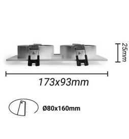 BLACK Ring Frame - DOUBLE - adjustable for GU10