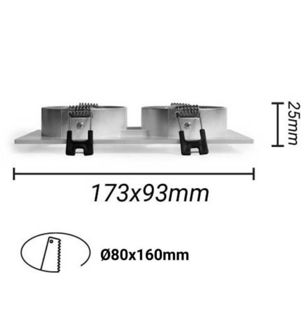 BLACK Ring Frame - DOUBLE - adjustable for GU10