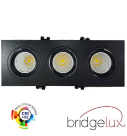 Downlight LED 45W -  Orientabile -  NERO - Triplo - CRI+92 - UGR13