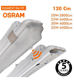 Vattentät integrerad LED-armatur -PIR RÖRELSESENSOR - 35W-30W-25W-20W -  OSRAM Driver - 120cm