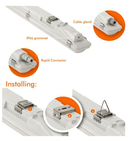 Plafoniera LED Stagna -  SENSORI MOVIMENTO PIR - 35W-30W-25W-20W -  OSRAM Driver - 120cm