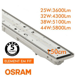 Vandtæt integreret LED-armatur - PIR BEVÆGELSESSENSOR - 44W-38W-32W-25W -  OSRAM Driver - 150cm