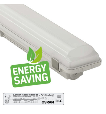 Vandtæt integreret LED-armatur - PIR BEVÆGELSESSENSOR - 44W-38W-32W-25W -  OSRAM Driver - 150cm