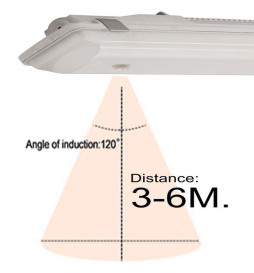 Plafoniera LED Stagna - SENSORI MOVIMENTO PIR - 44W-38W-32W-25W -  OSRAM Driver - 150cm